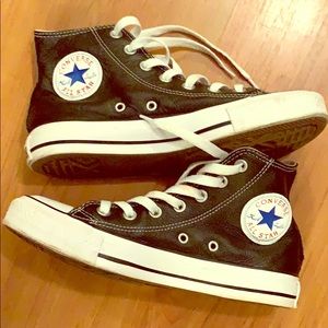 Black Patent Leather Converse High Tops